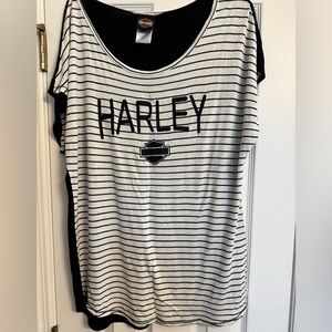 Harley Striped Black and White T-Shirt